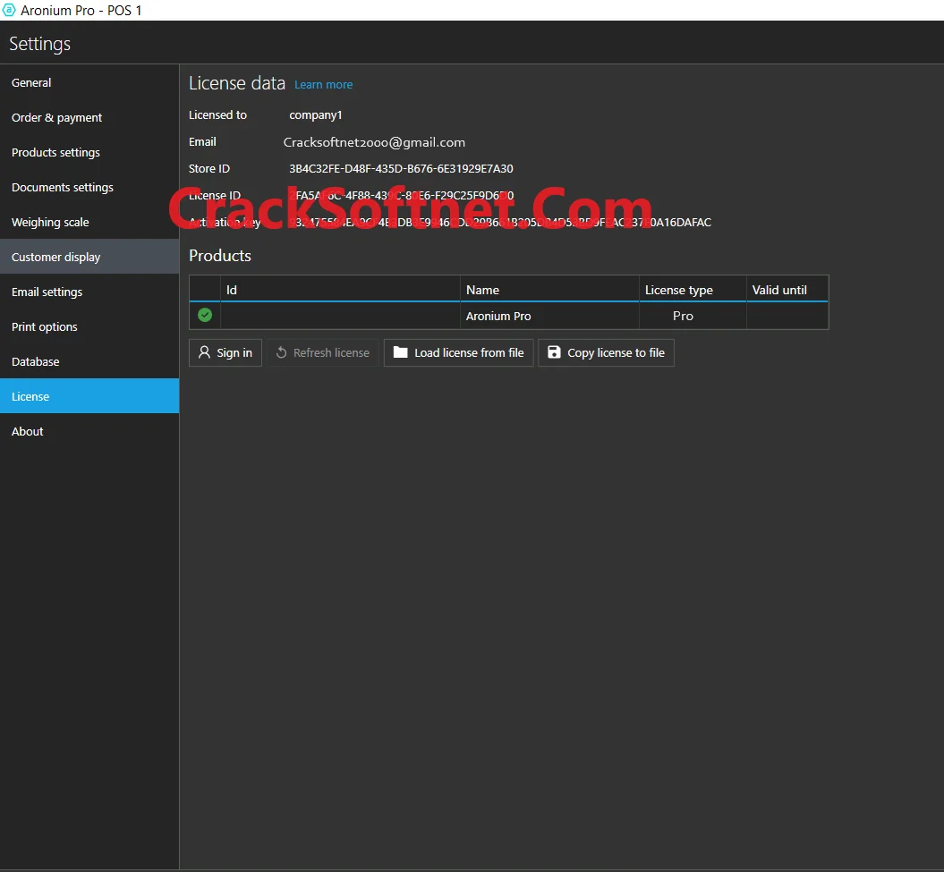 ARONIUM POS V1.41 Pro Version Crack